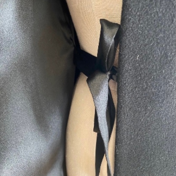 Cashmere vintage coat with fur collar & silk black - Picture 7 of 7